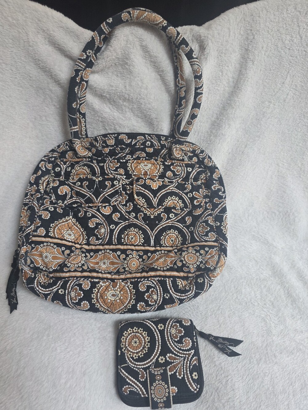 Vera Bradley Paisley Quilted Handbag & Card Case Matching Set